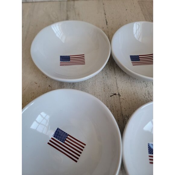 Williams-Sonoma white patriotic American flag‎ bowl set kitchen decor - Picture 6 of 6
